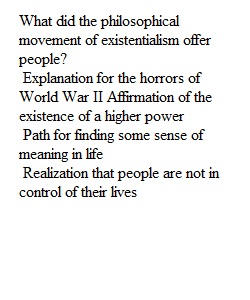Existentialism and Abstract Expressionism Quiz